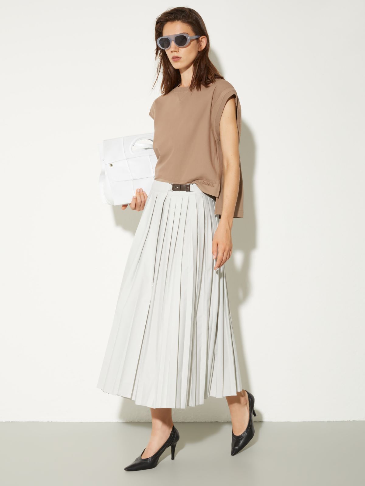 Pleated poplin midi skirt - ICE - MAX&Co. - 4