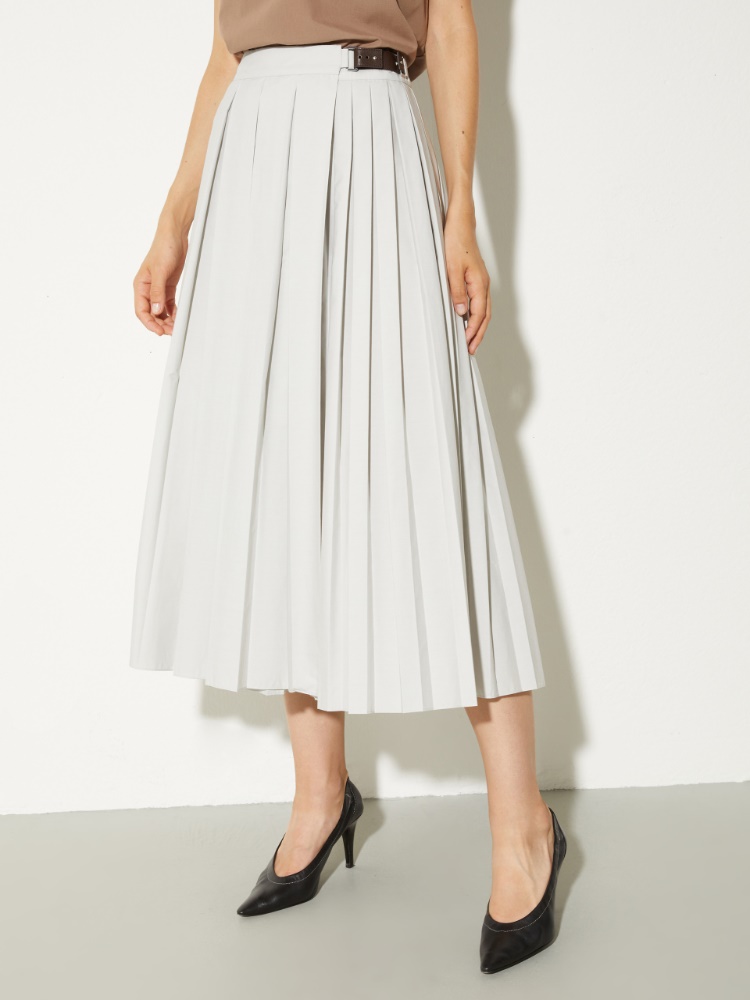Pleated poplin midi skirt - ICE - MAX&Co.