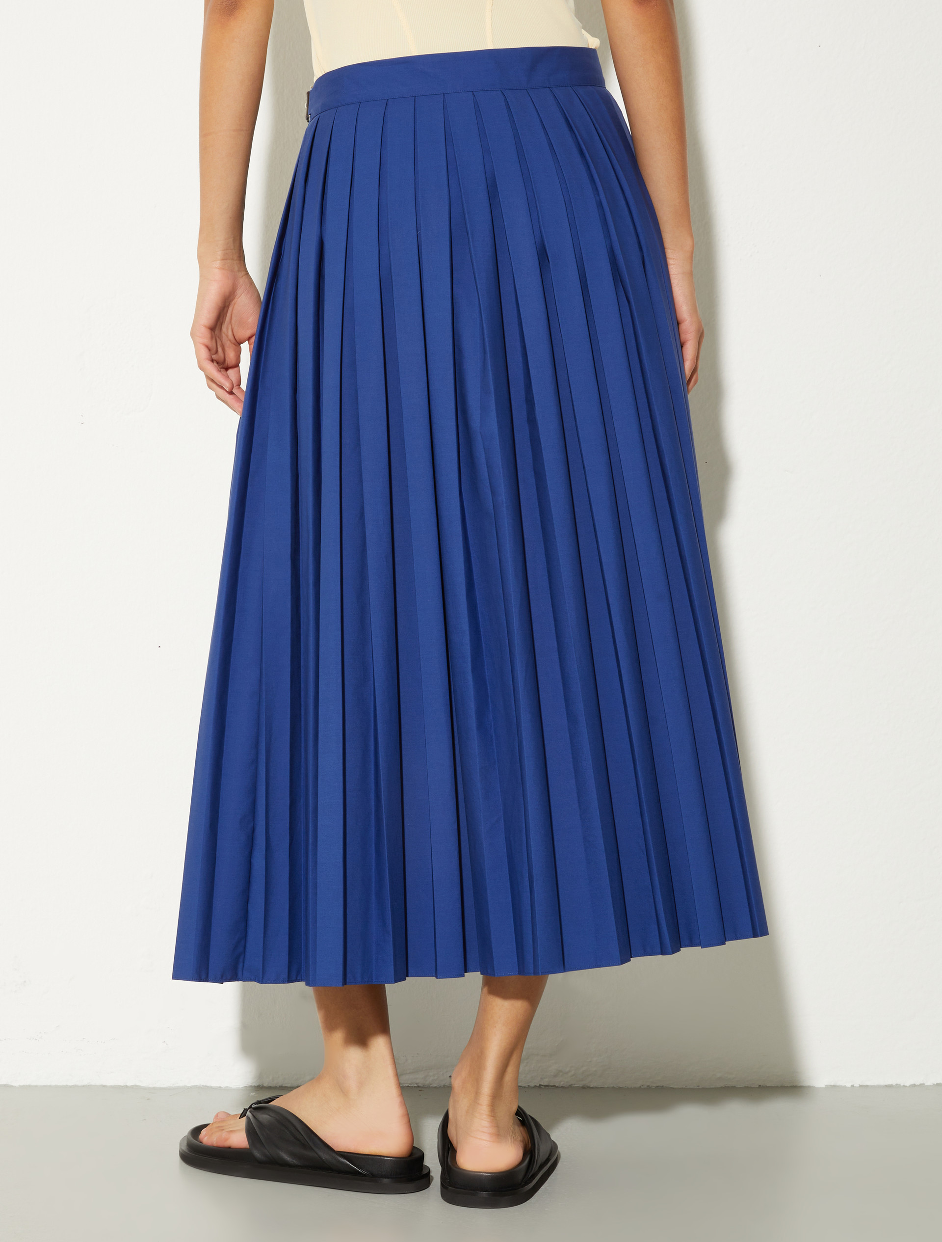 Pleated poplin midi skirt - INDIGO - MAX&Co. - 2
