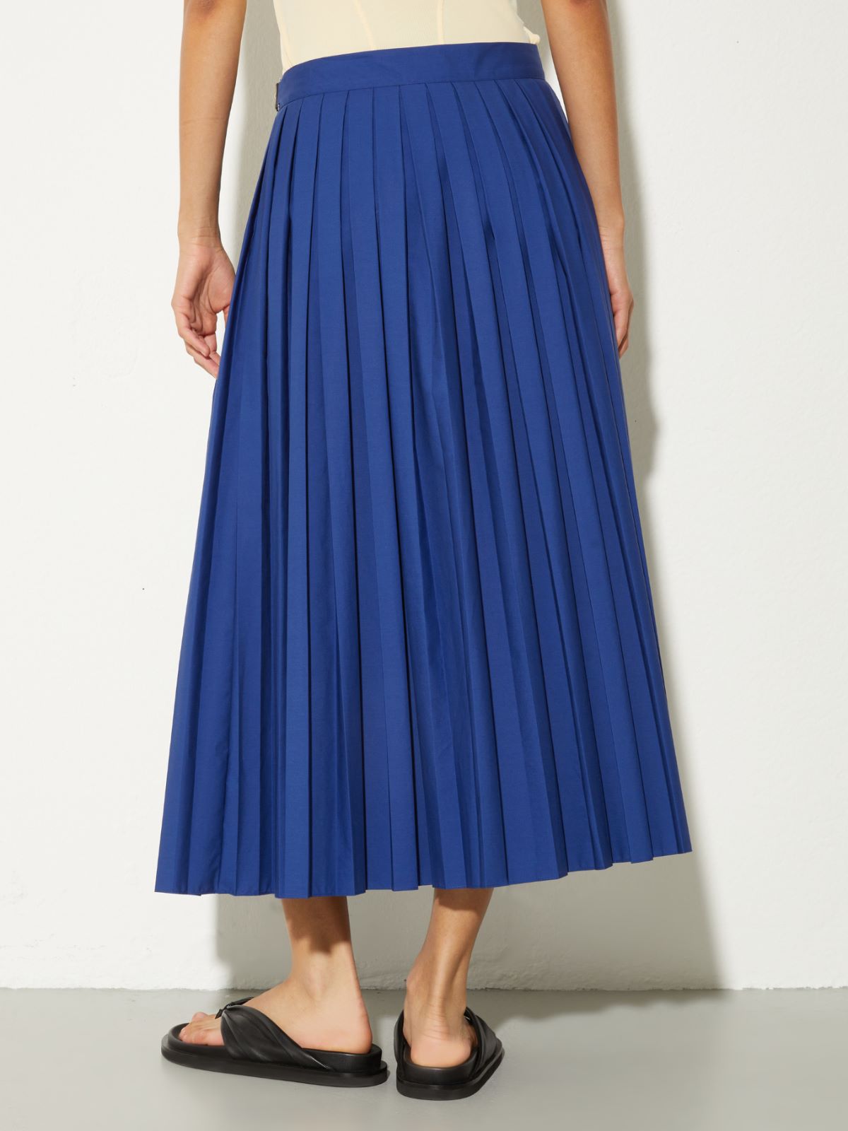 Pleated poplin midi skirt - INDIGO - MAX&Co. - 2