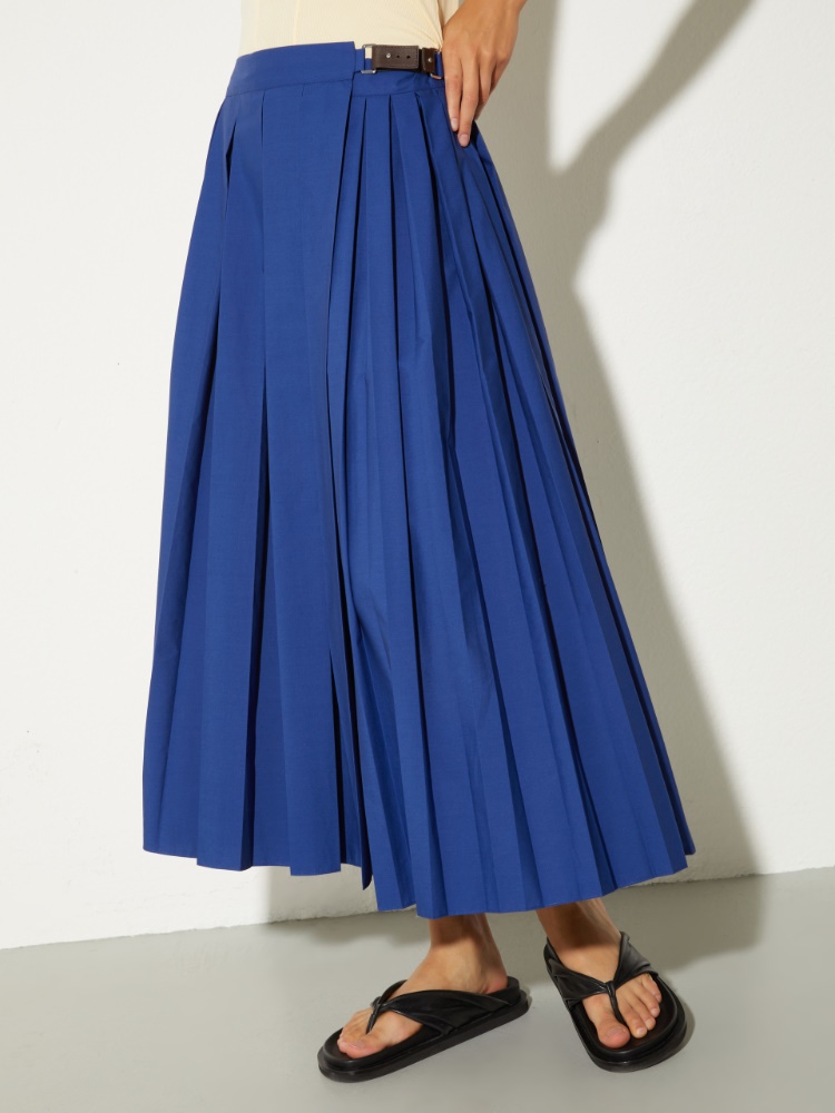Pleated poplin midi skirt - MAX&Co. - 3