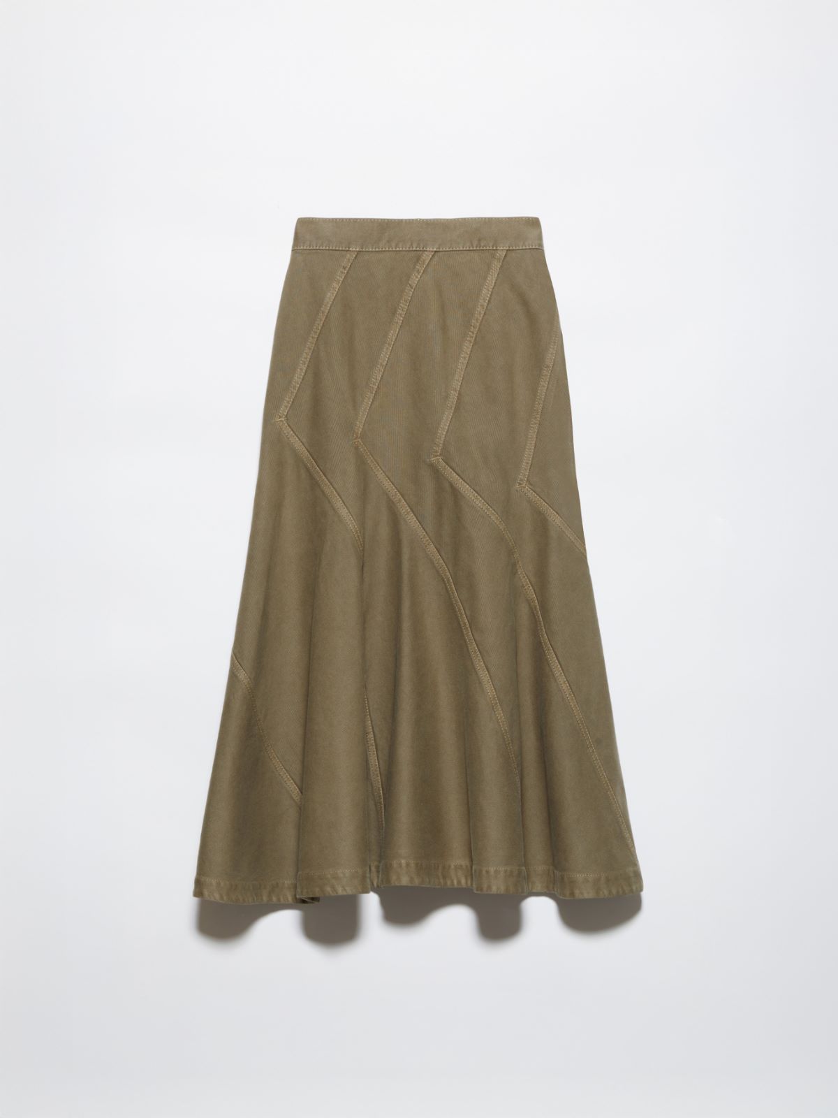 Flared cotton-drill midi skirt - KAKI - MAX&Co. - 5