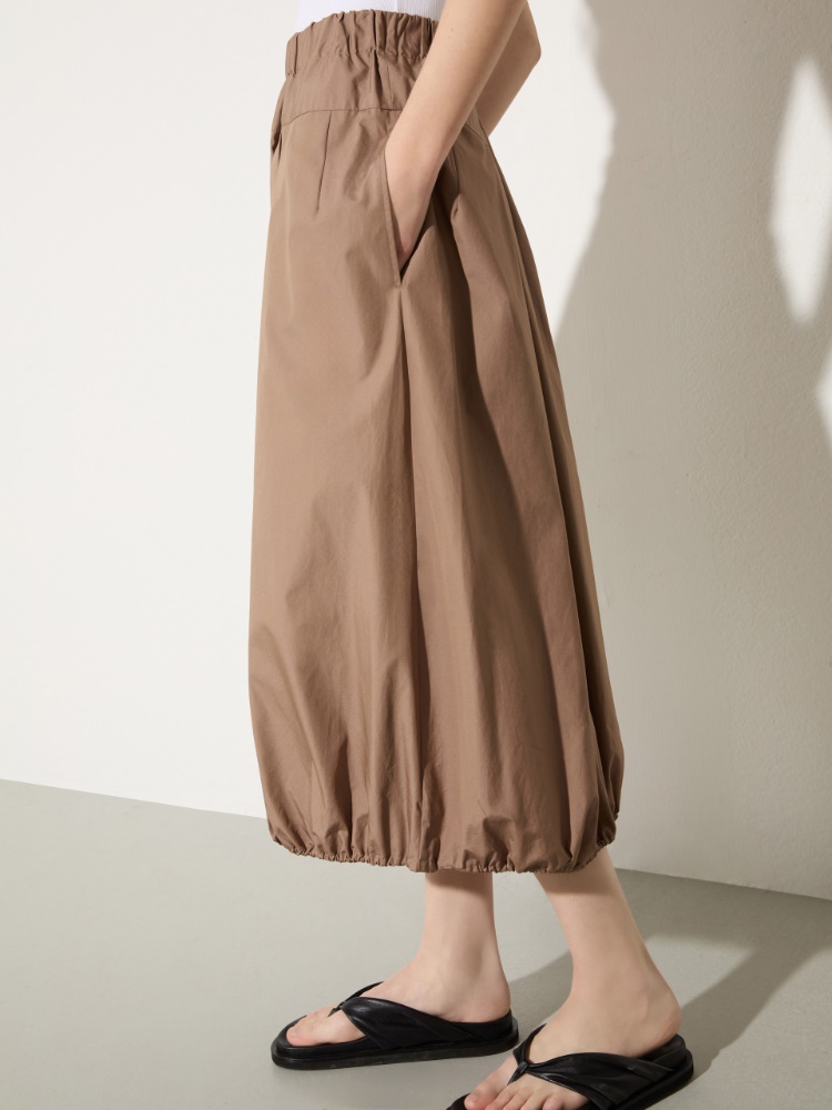 Cotton-poplin balloon midi skirt - MAX&Co. - 3