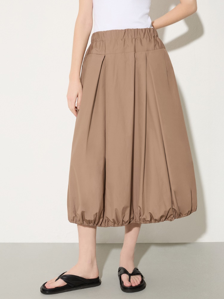 Cotton-poplin balloon midi skirt - TURTLEDOVE - MAX&Co.