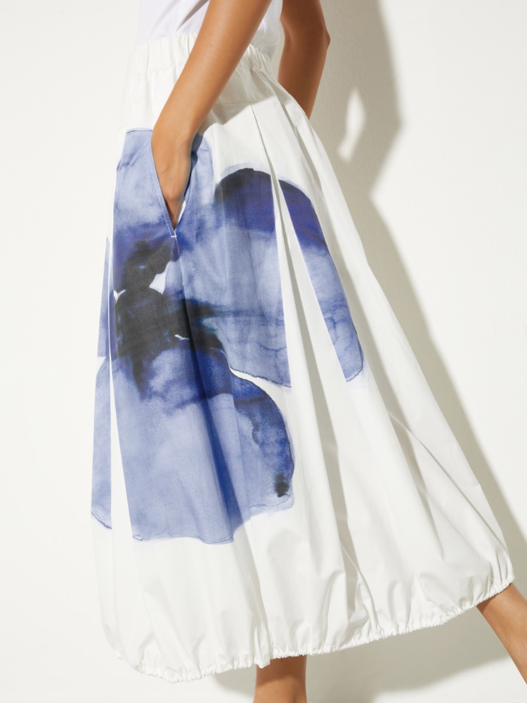Cotton-poplin balloon midi skirt - MAX&Co. - 3