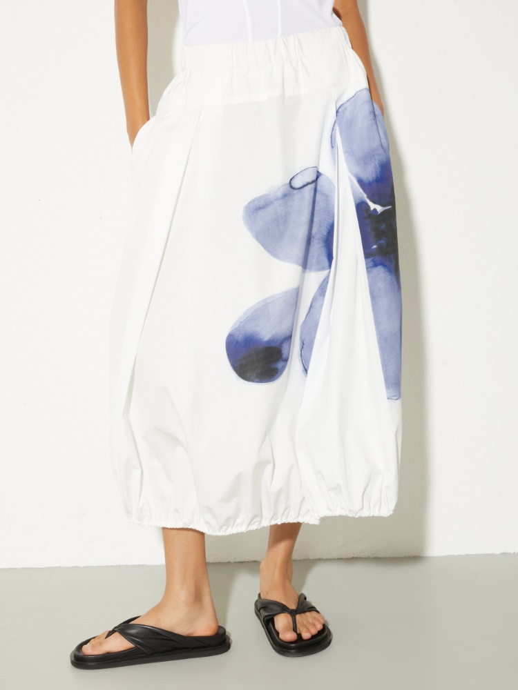 Cotton-poplin balloon midi skirt - MAX&Co.