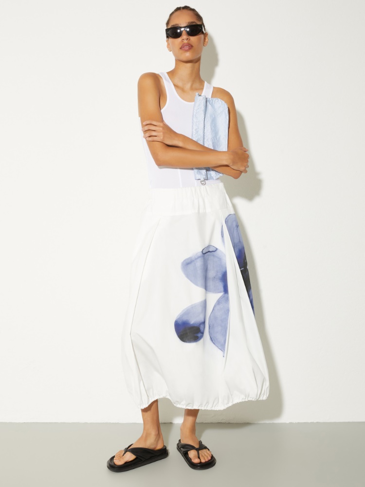 Cotton-poplin balloon midi skirt - MAX&Co. - 4