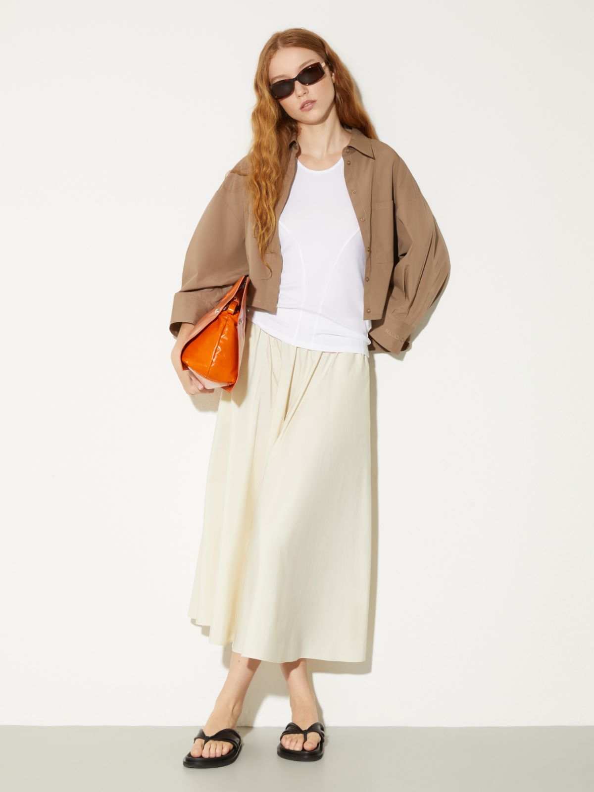 Taffeta corolla skirt - CREAM - MAX&Co. - 4