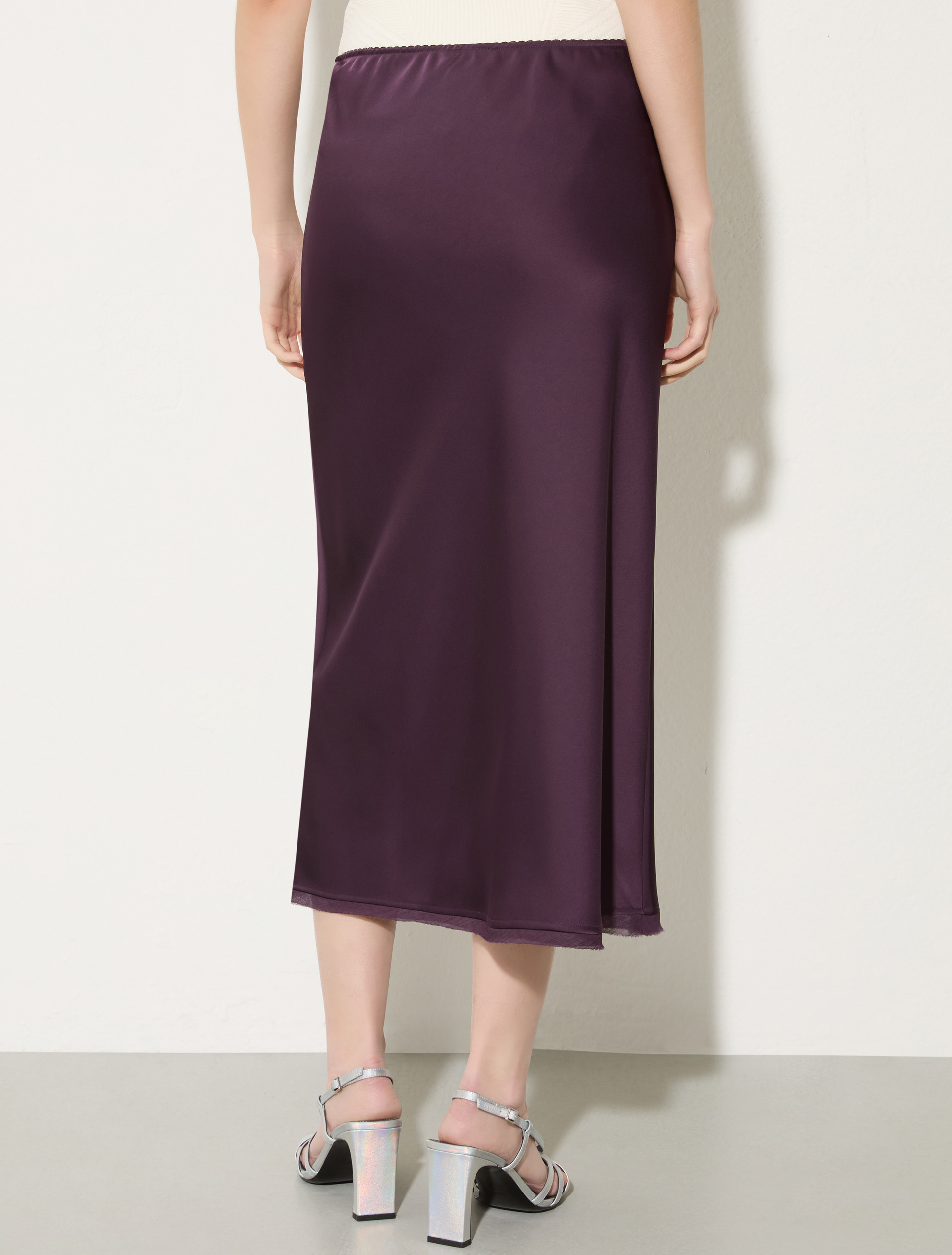 Fluid satin midi skirt - AUBERGINE - MAX&Co. - 2
