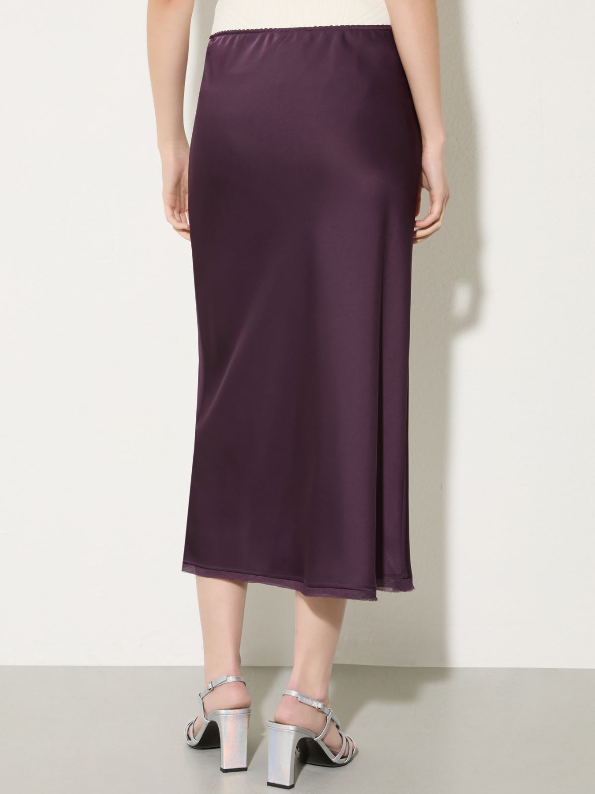 Fluid satin midi skirt - AUBERGINE - MAX&Co. - 2