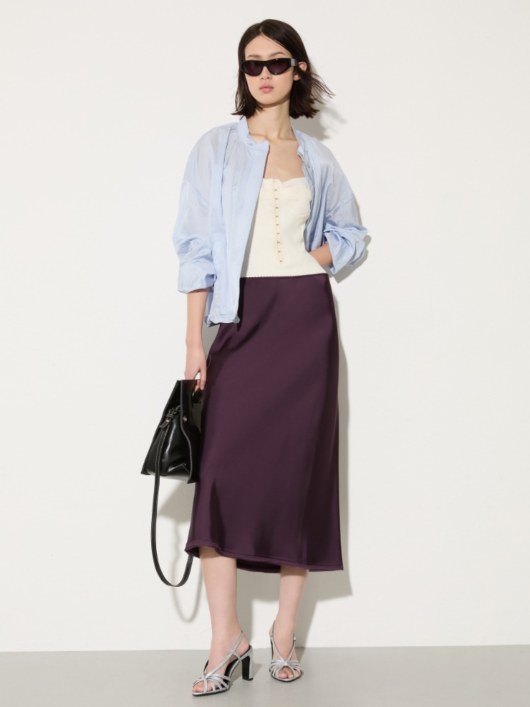 Fluid satin midi skirt - MAX&Co. - 5