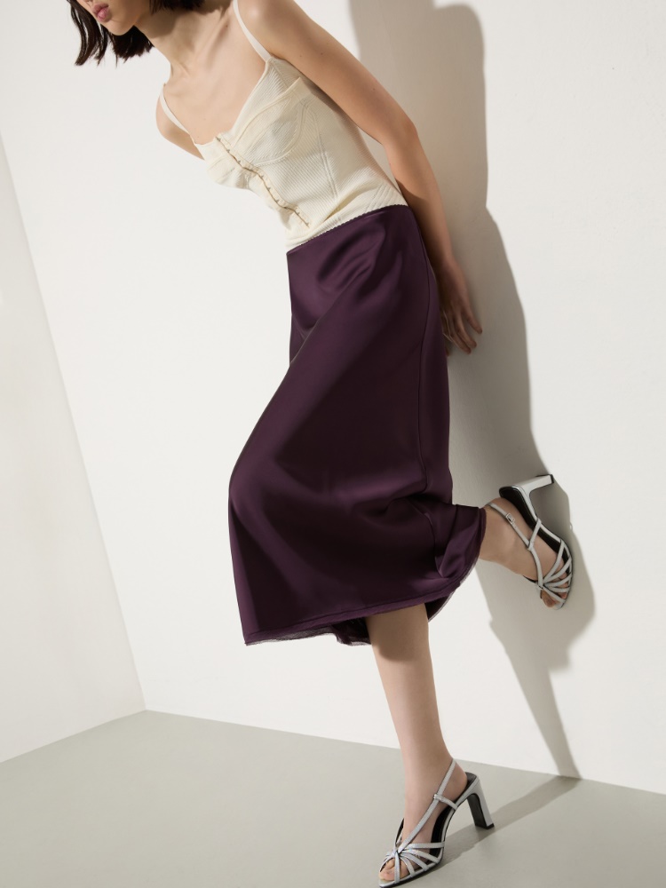 Fluid satin midi skirt - MAX&Co. - 4