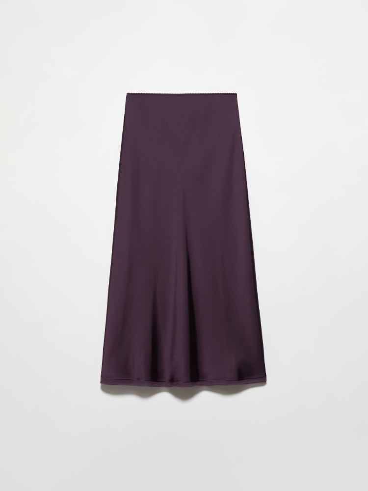 Fluid satin midi skirt - AUBERGINE - MAX&Co.