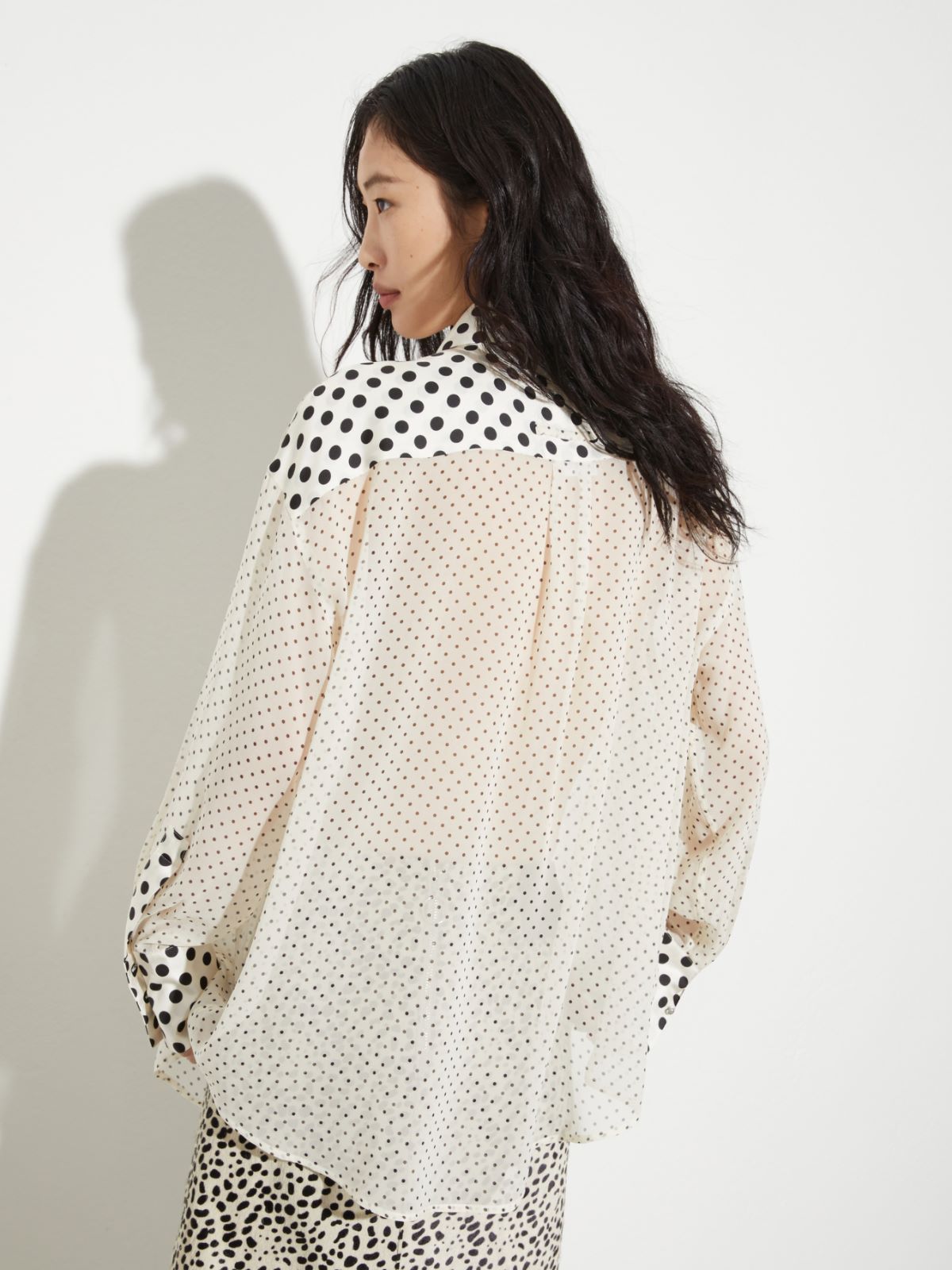 Chemise en georgette de soie, blanc | MAX&Co. Chemise en georgette de soie - BLANC - MAX&Co. - 2