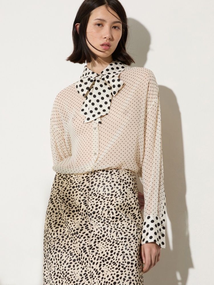 Bluse aus Seiden-Georgette mit Punktemuster - MAX&Co.