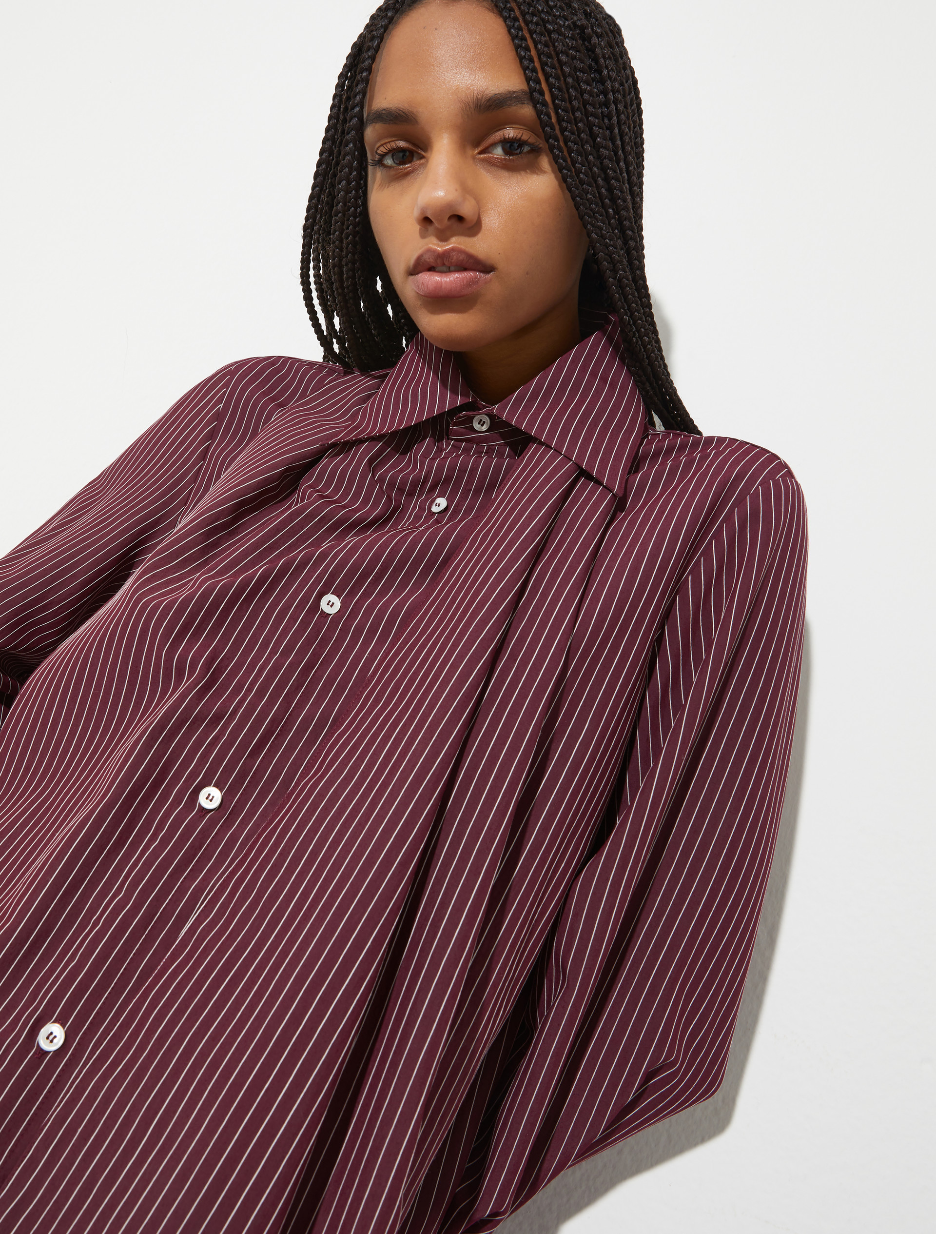 Asymmetric striped shirt - CHERRY - MAX&Co. - 3