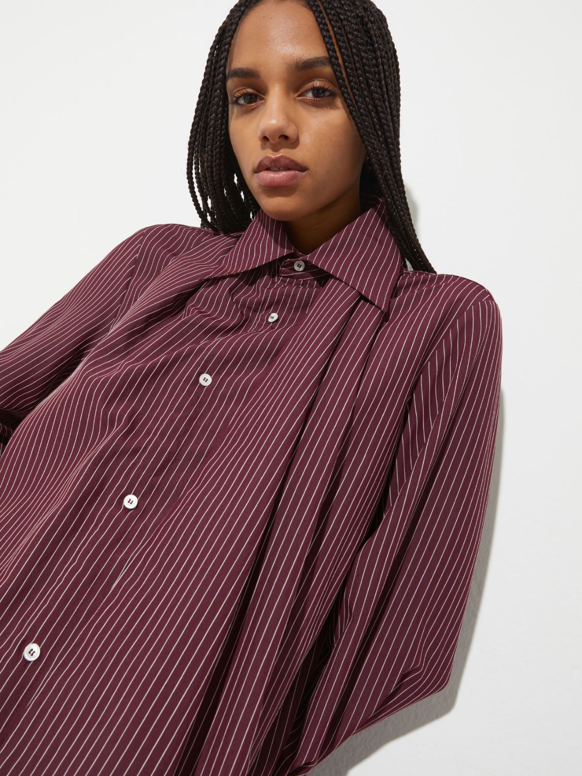 Asymmetric striped shirt - CHERRY - MAX&Co. - 3