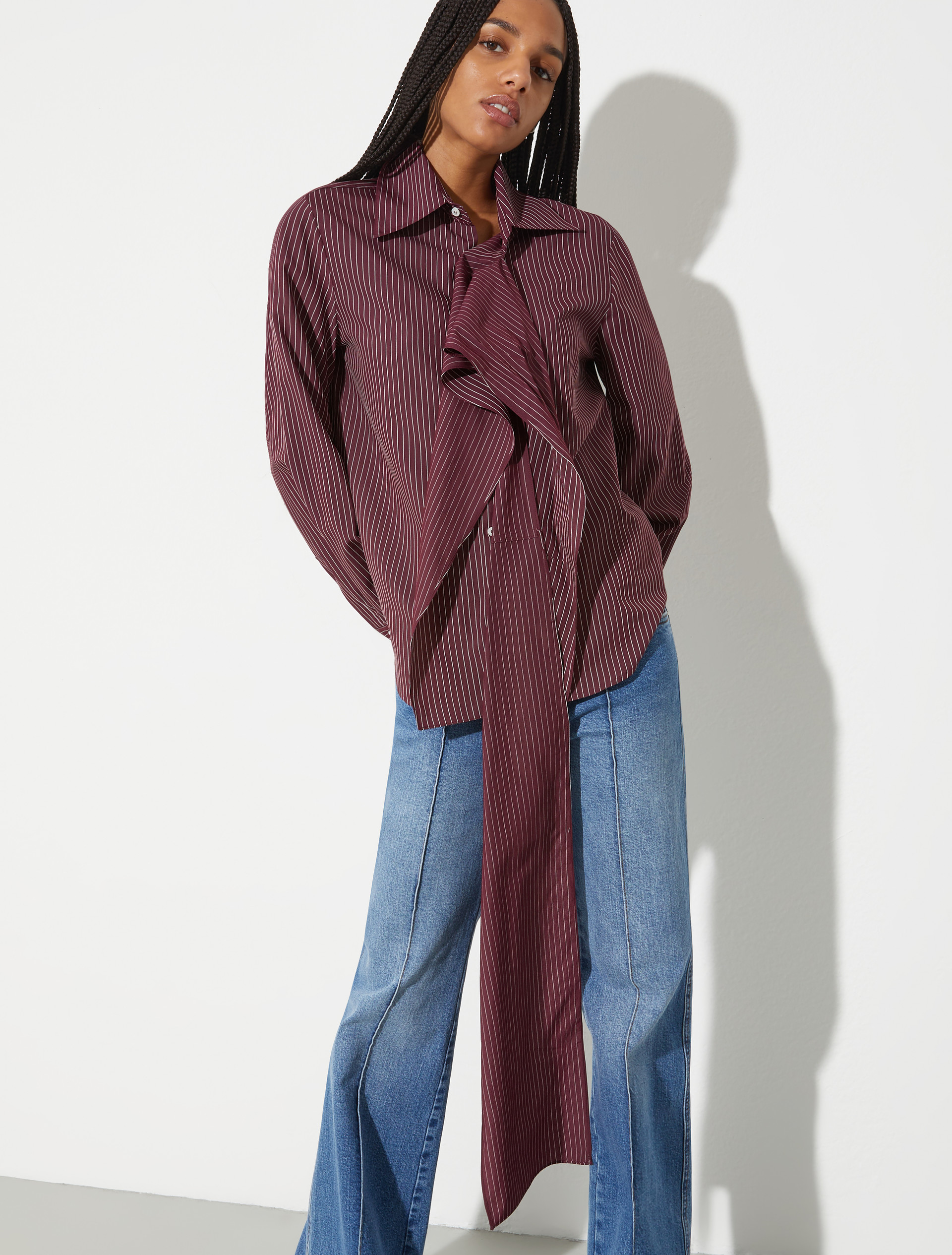 Asymmetric striped shirt - CHERRY - MAX&Co. - 6
