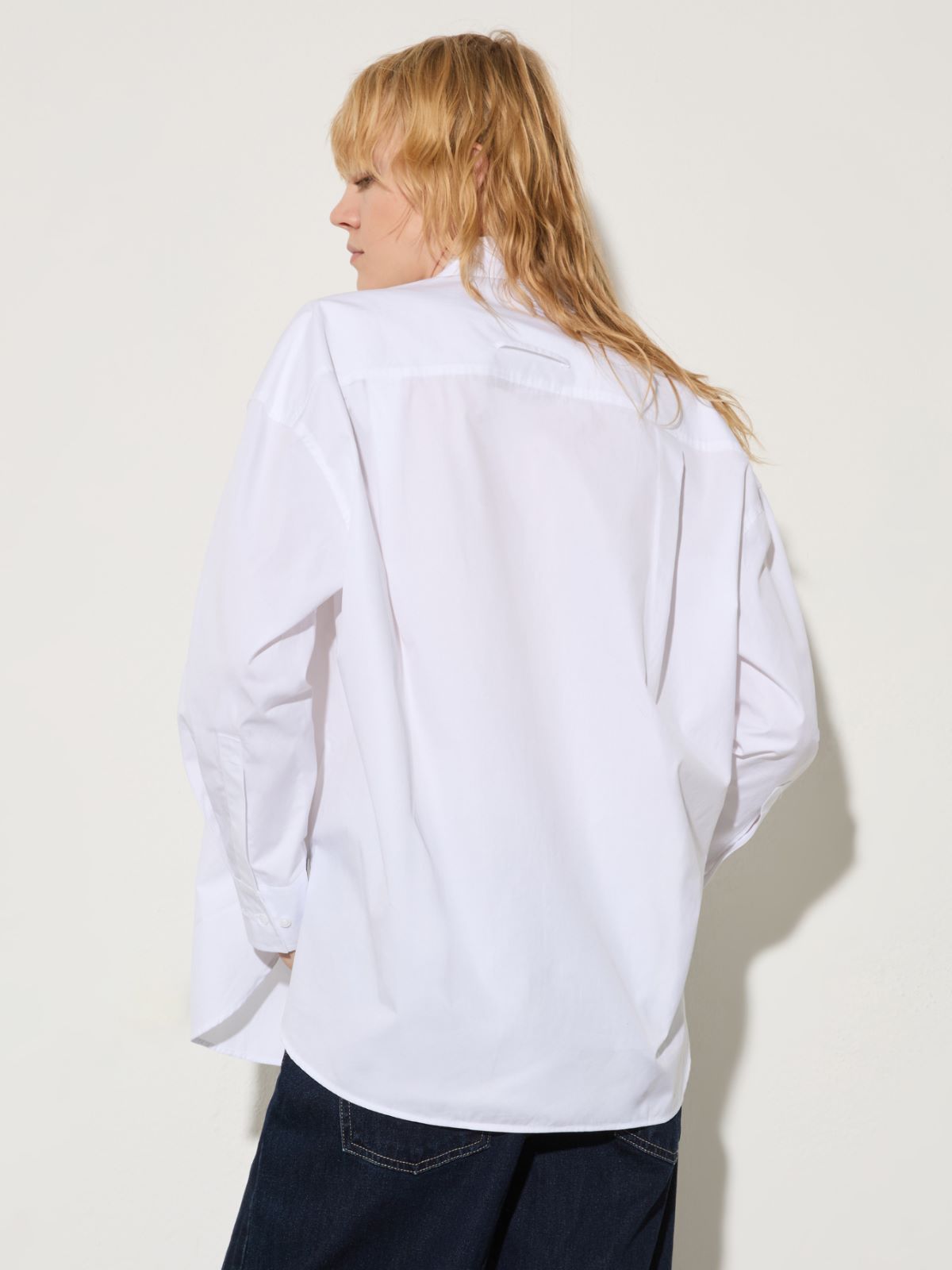 Embroidered poplin shirt, optical white | MAX&Co. Embroidered poplin shirt - OPTICAL WHITE - MAX&Co. - 2