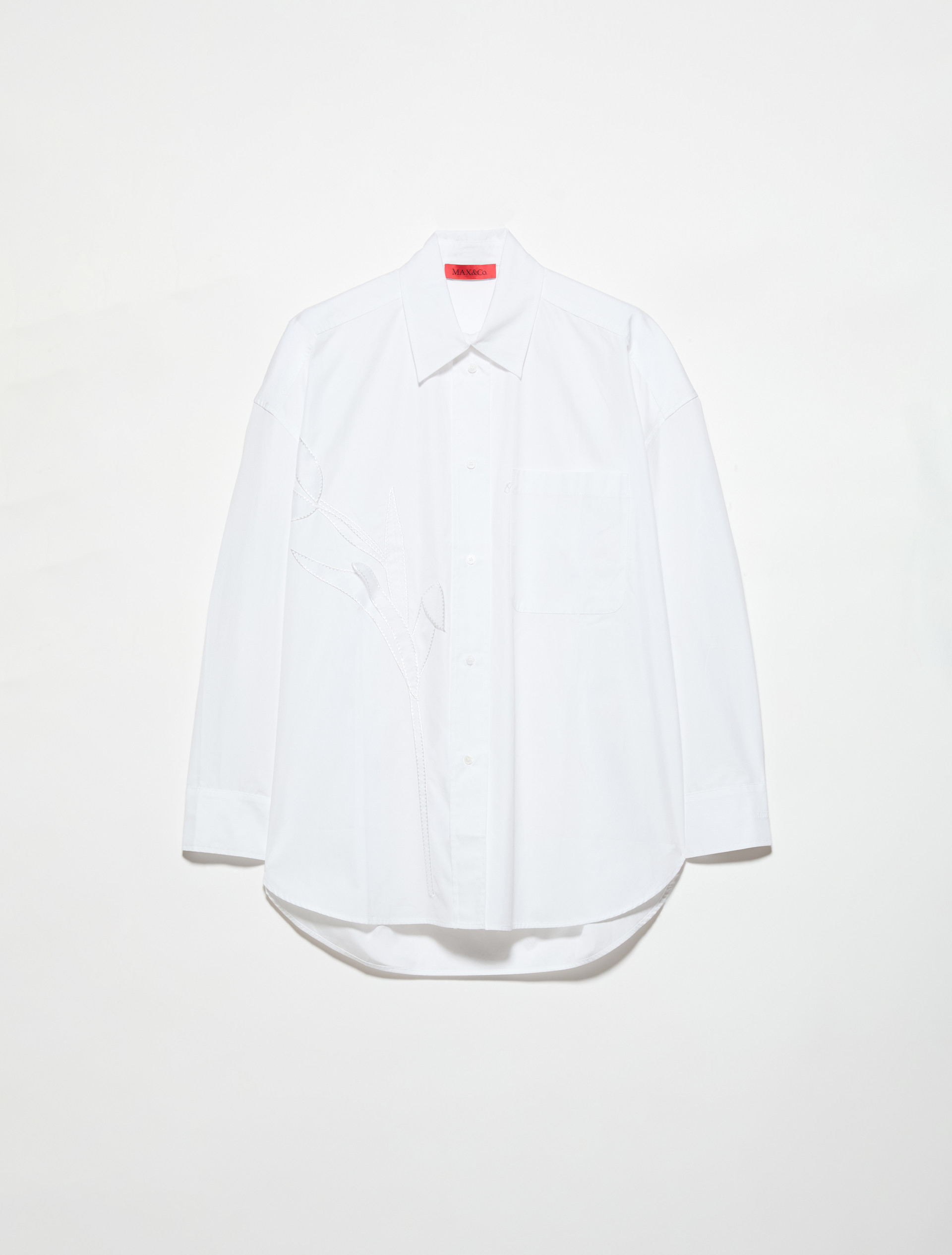 Embroidered poplin shirt, optical white | MAX&Co. Embroidered poplin shirt - OPTICAL WHITE - MAX&Co. - 5