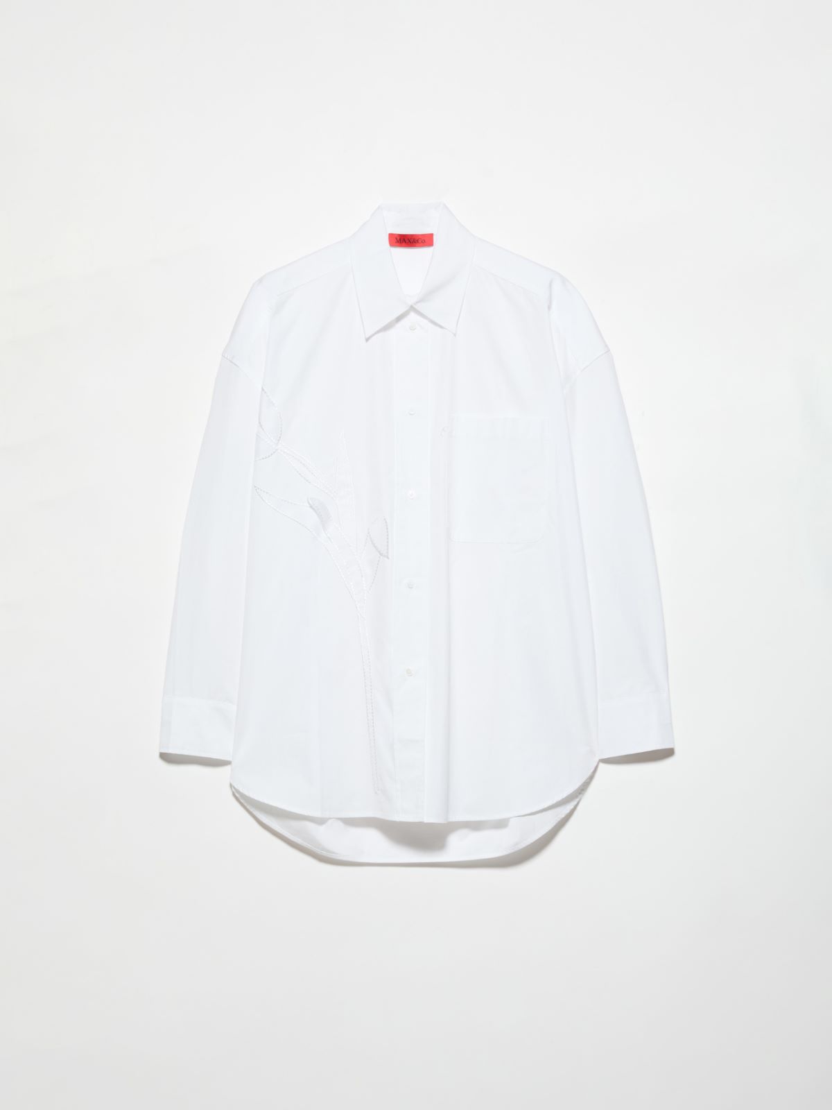 Embroidered poplin shirt, optical white | MAX&Co. Embroidered poplin shirt - OPTICAL WHITE - MAX&Co. - 5