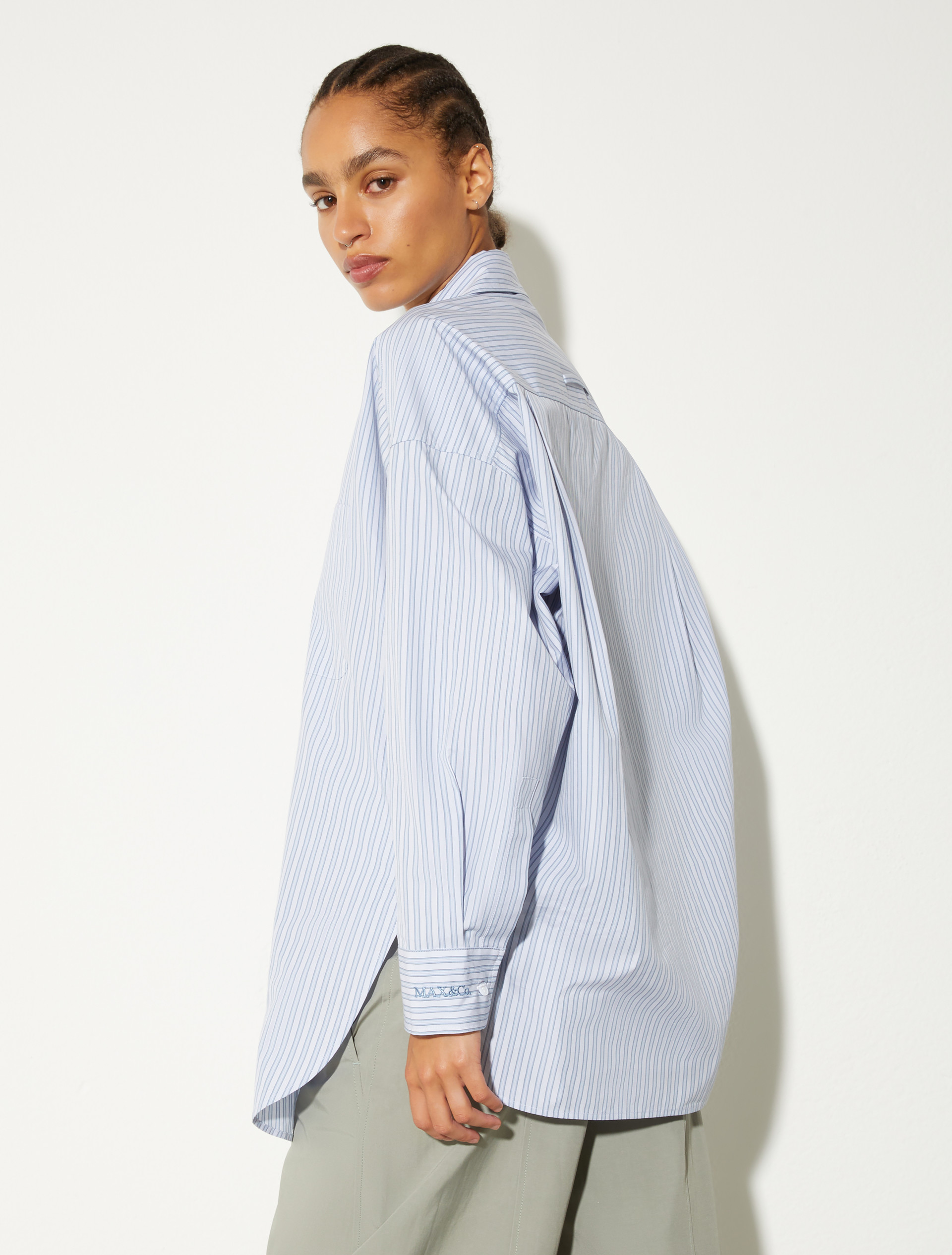 Embroidered poplin shirt - LIGHT BLUE - MAX&Co. - 2