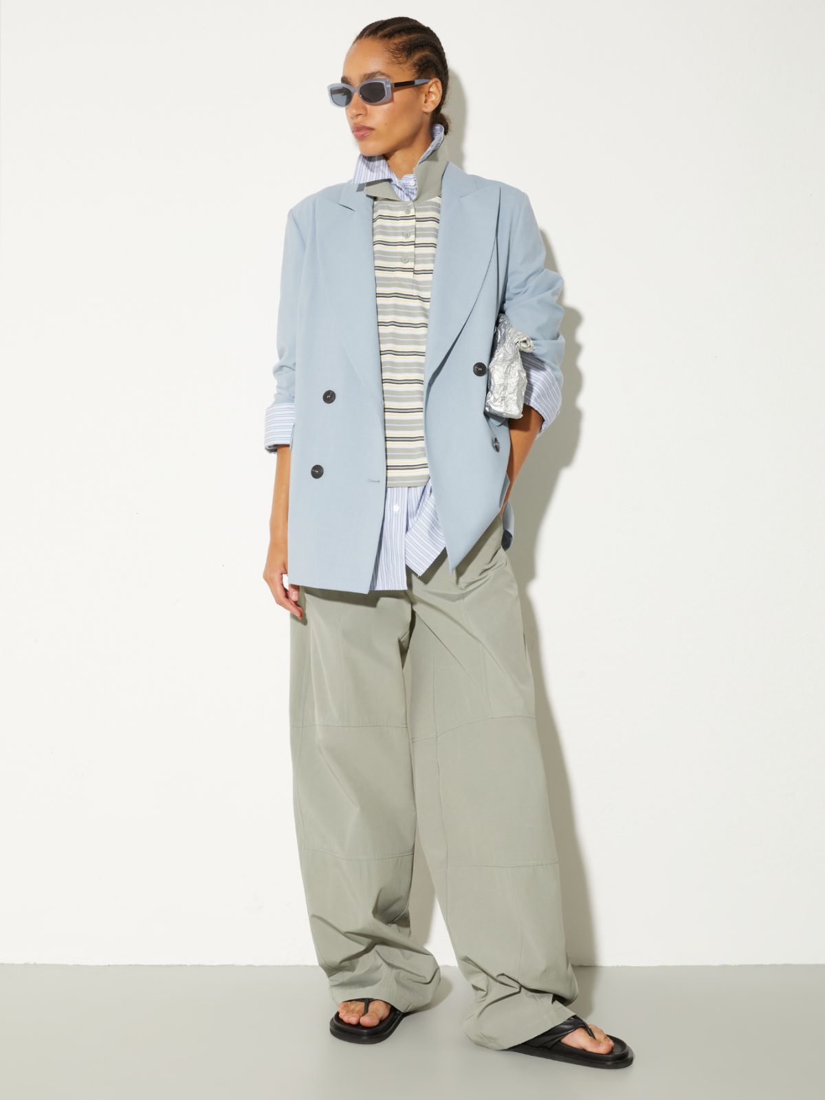 Embroidered poplin shirt - LIGHT BLUE - MAX&Co. - 4