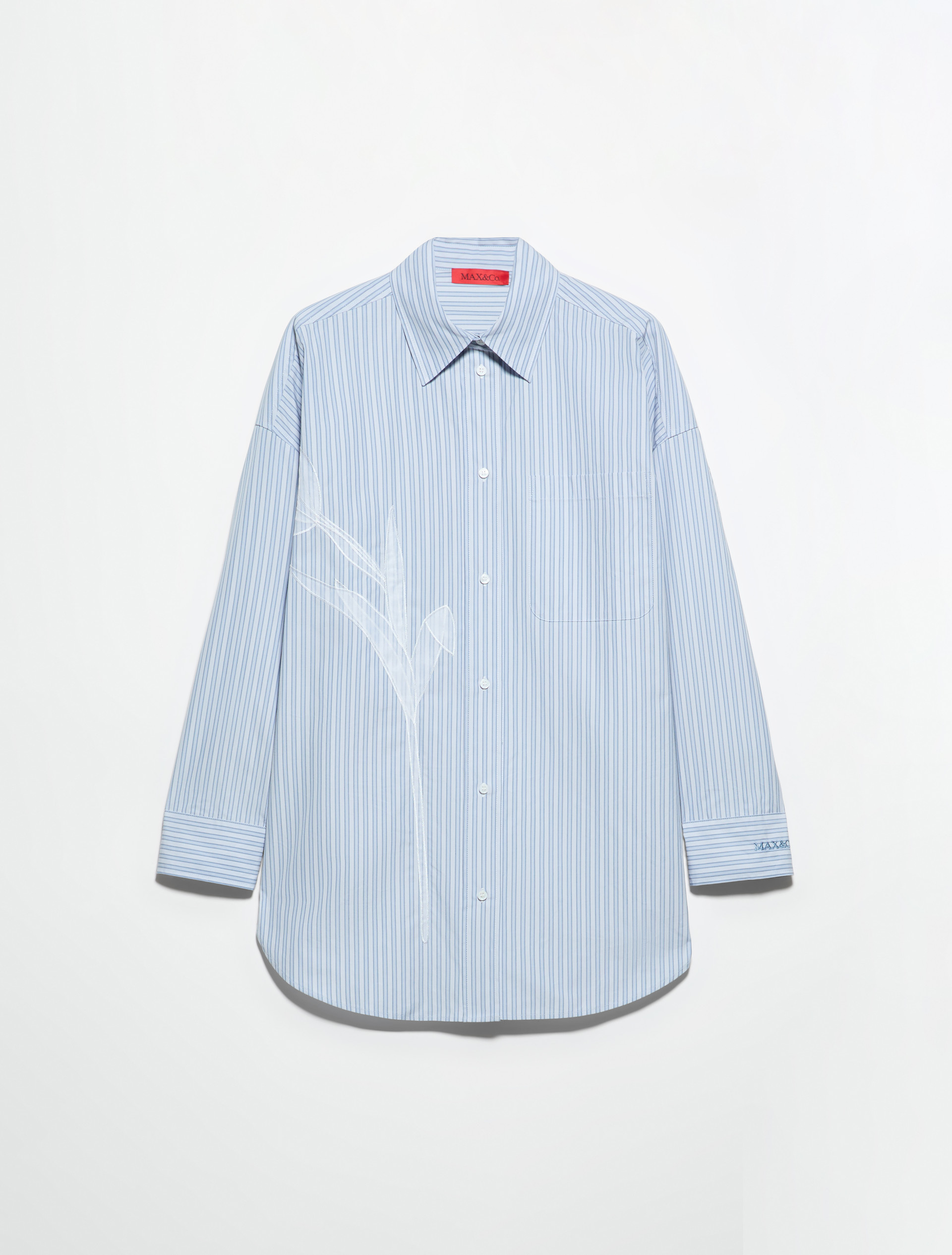 Embroidered poplin shirt - LIGHT BLUE - MAX&Co. - 5