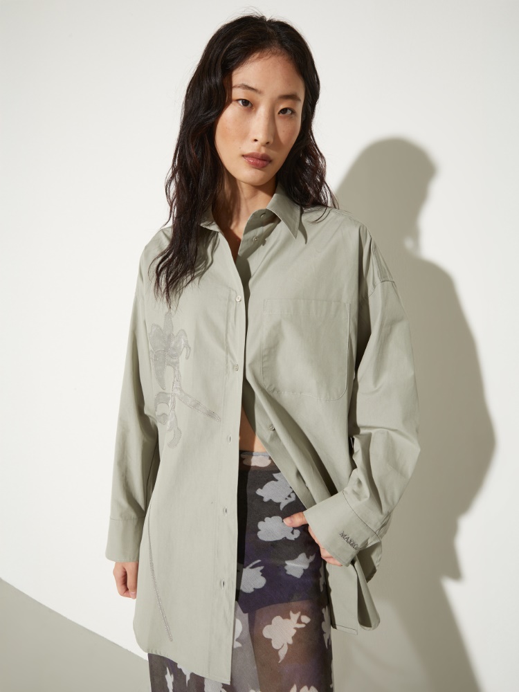 Embroidered poplin shirt - MAX&Co.