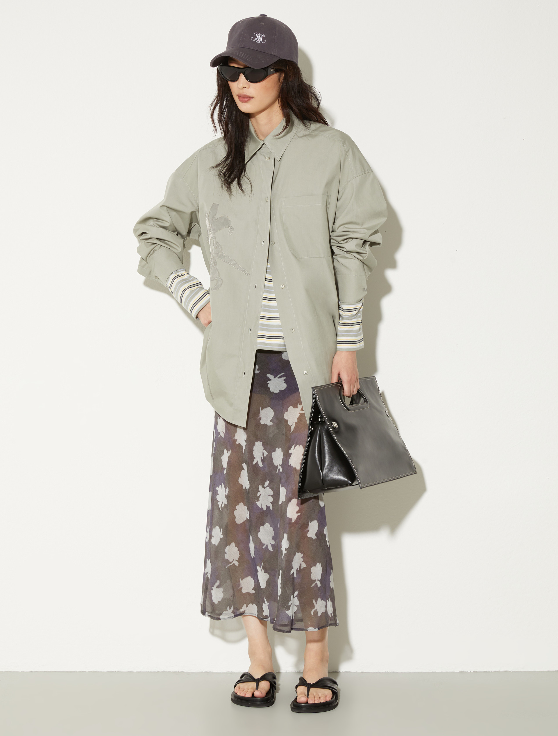 Embroidered poplin shirt, sage | MAX&Co. Embroidered poplin shirt - SAGE - MAX&Co. - 4