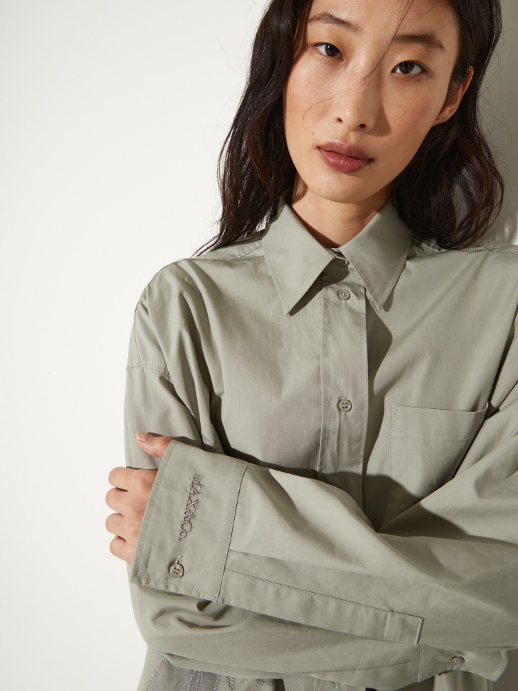 Embroidered poplin shirt - MAX&Co. - 4