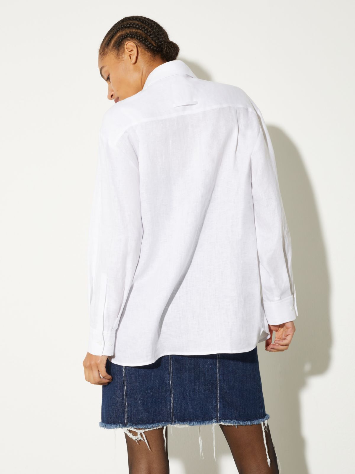 Oversized pure linen shirt - WHITE - MAX&Co. - 2