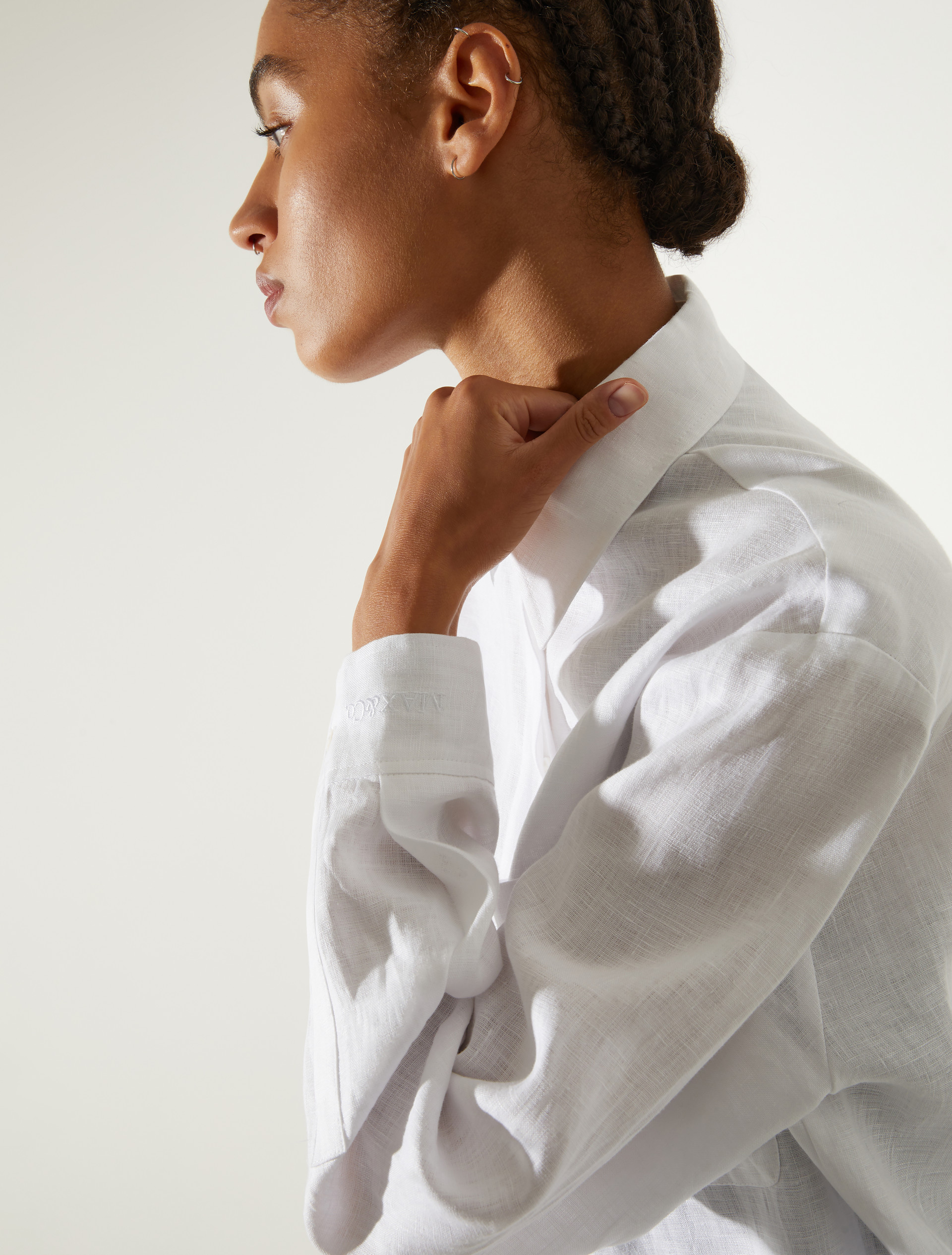 Oversized pure linen shirt - WHITE - MAX&Co. - 6