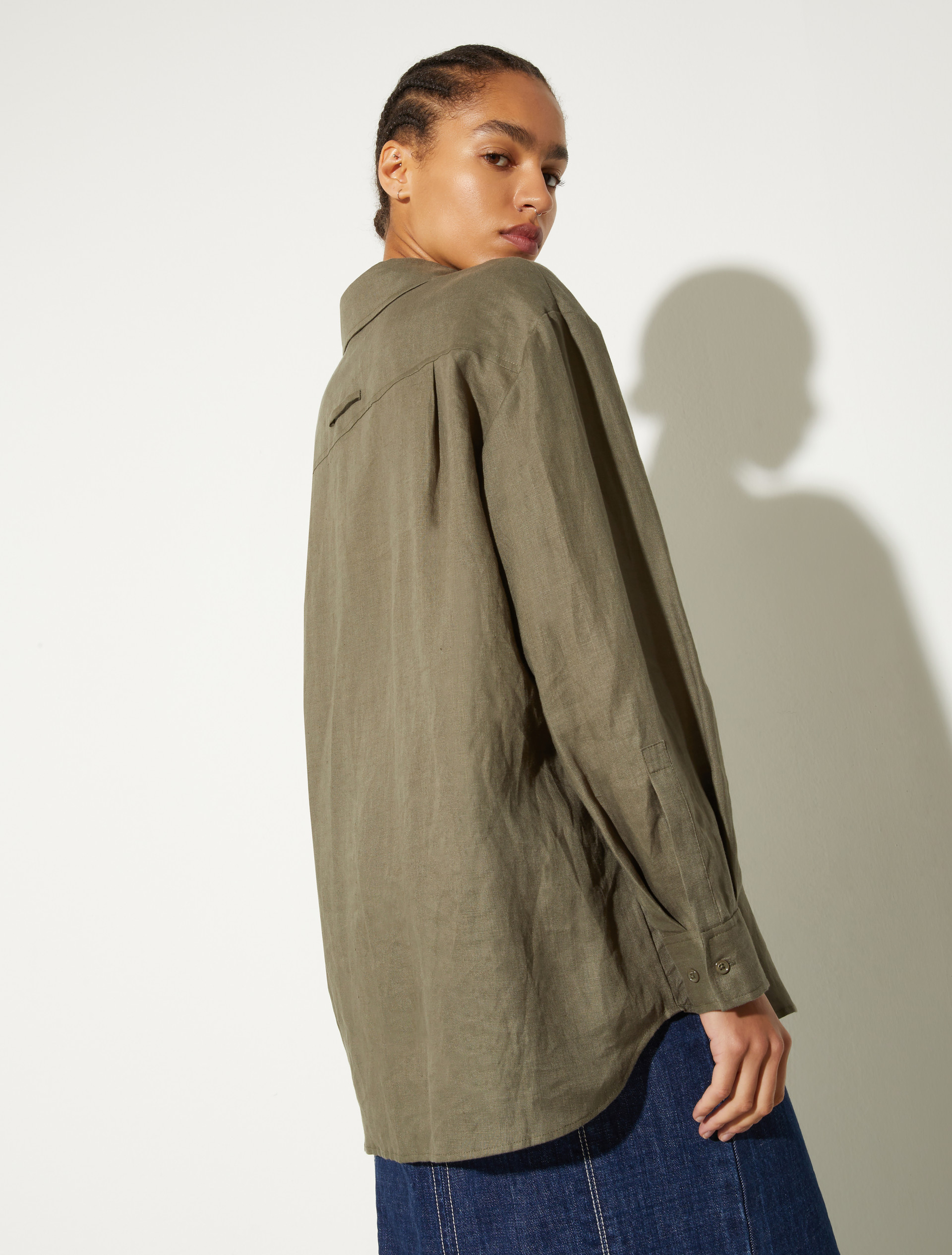 Oversized pure linen shirt - KAKI - MAX&Co. - 2