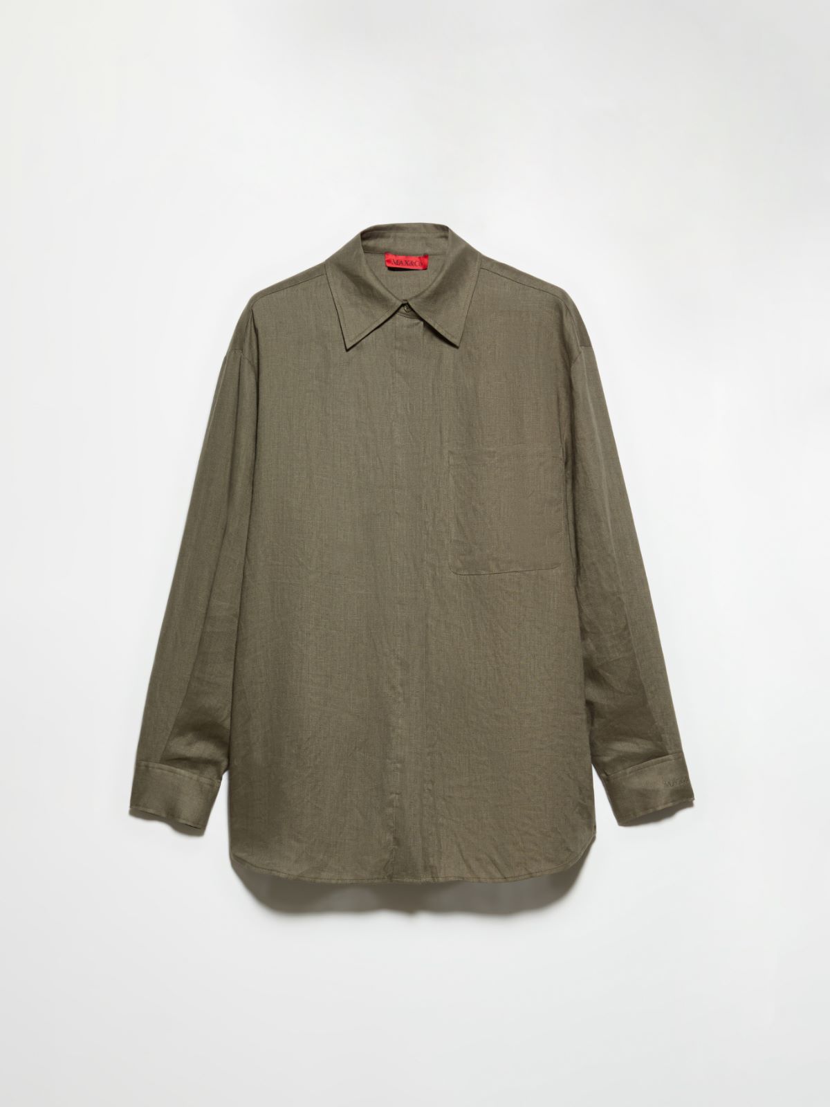 Oversized pure linen shirt - KAKI - MAX&Co. - 5