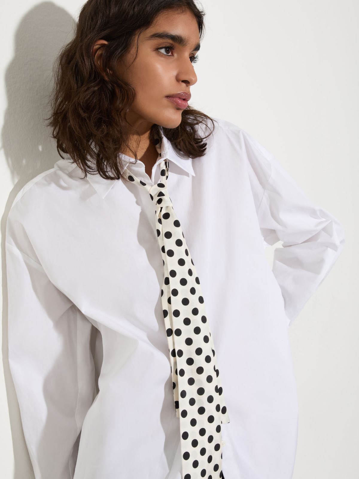 Camicia in popeline con cravatta - BIANCO - MAX&Co. - 3