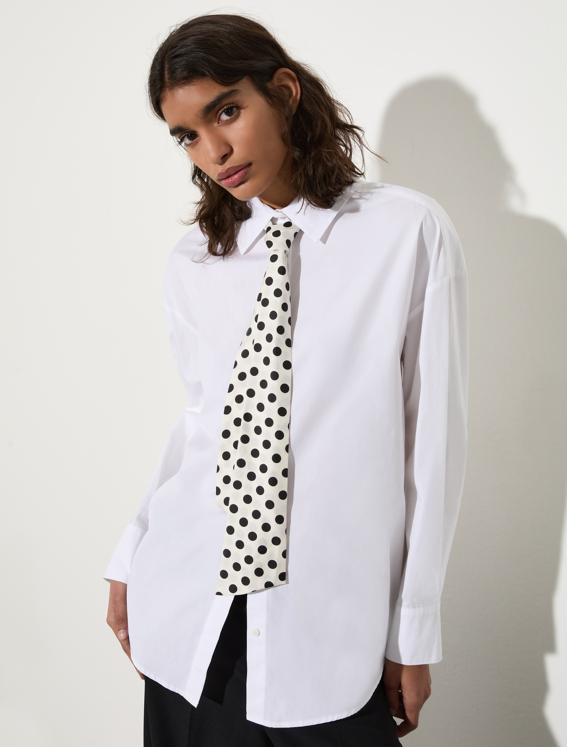 Camicia in popeline con cravatta - BIANCO - MAX&Co.