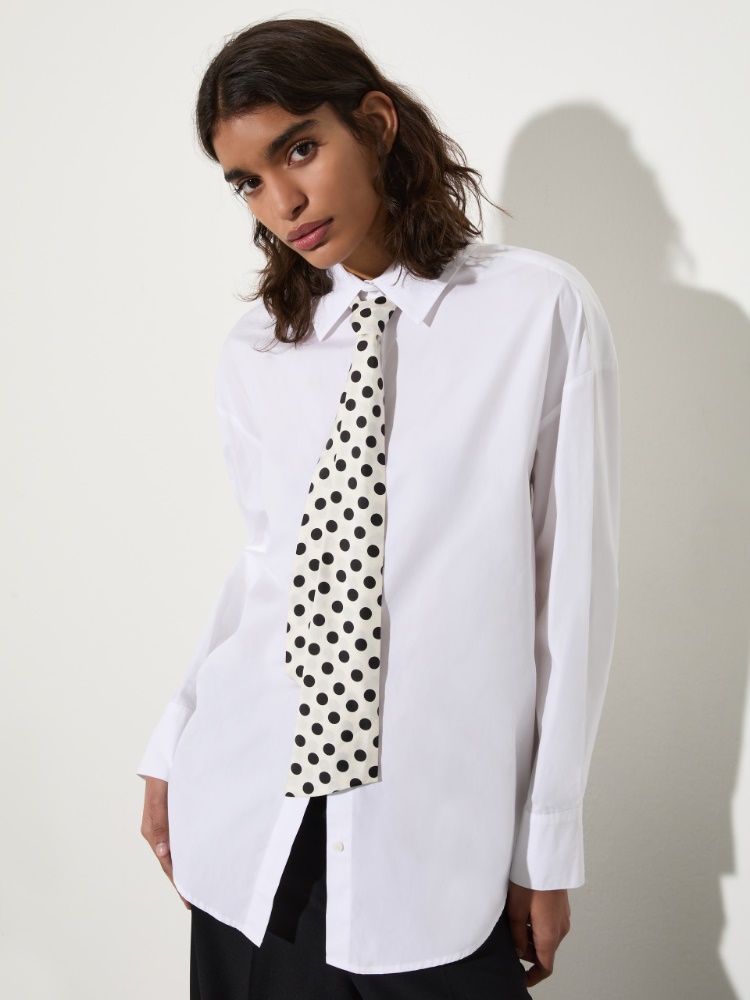 Camicia in popeline con cravatta Camicia in popeline con cravatta - BIANCO - MAX&Co.