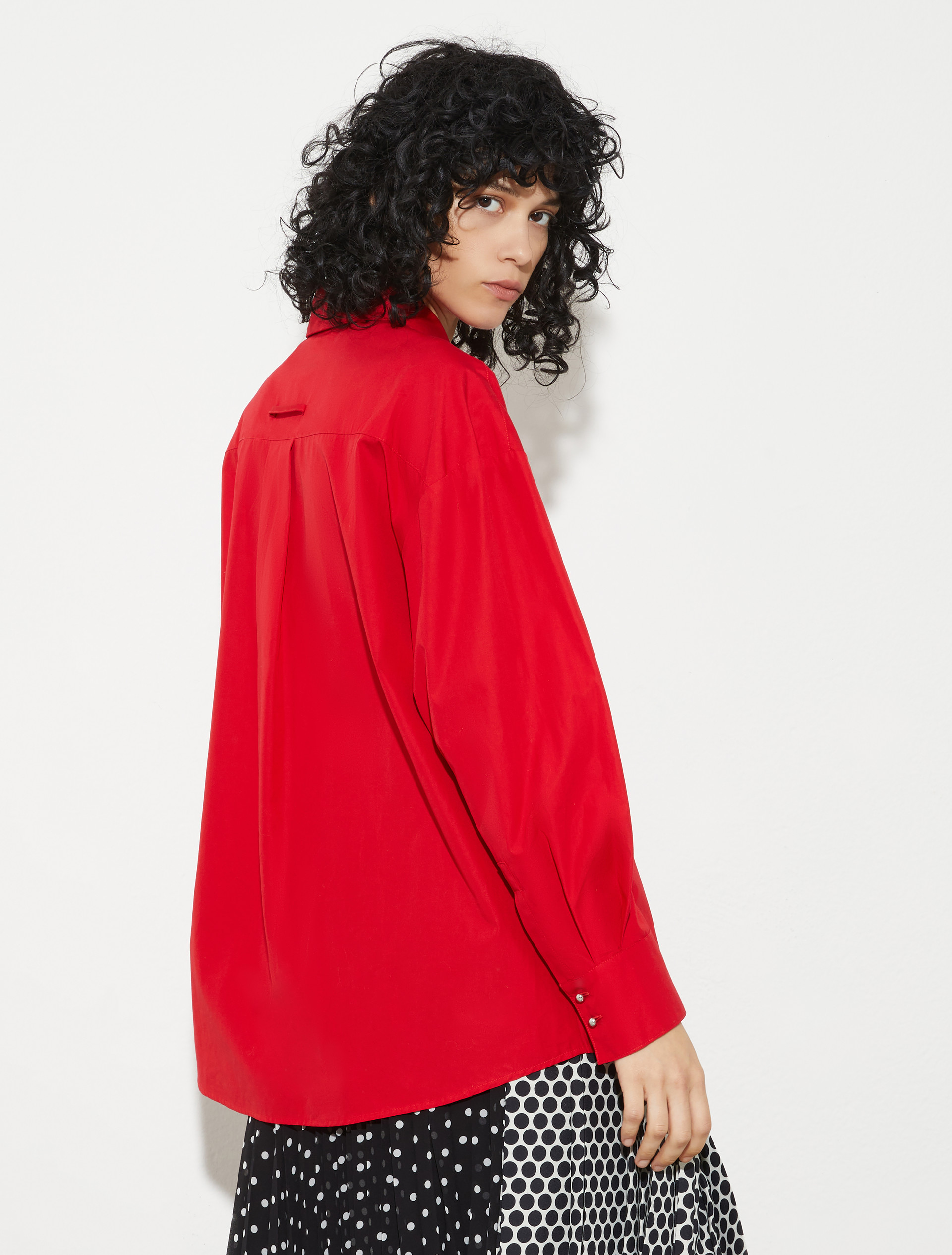 Chemise en popeline avec cravate, rouge | MAX&Co. Chemise en popeline avec cravate - ROUGE - MAX&Co. - 2