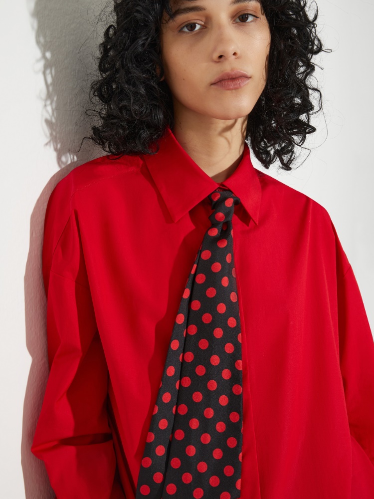 Popeline-Hemd aus Baumwolle mit Krawatte - MAX&Co. - 3