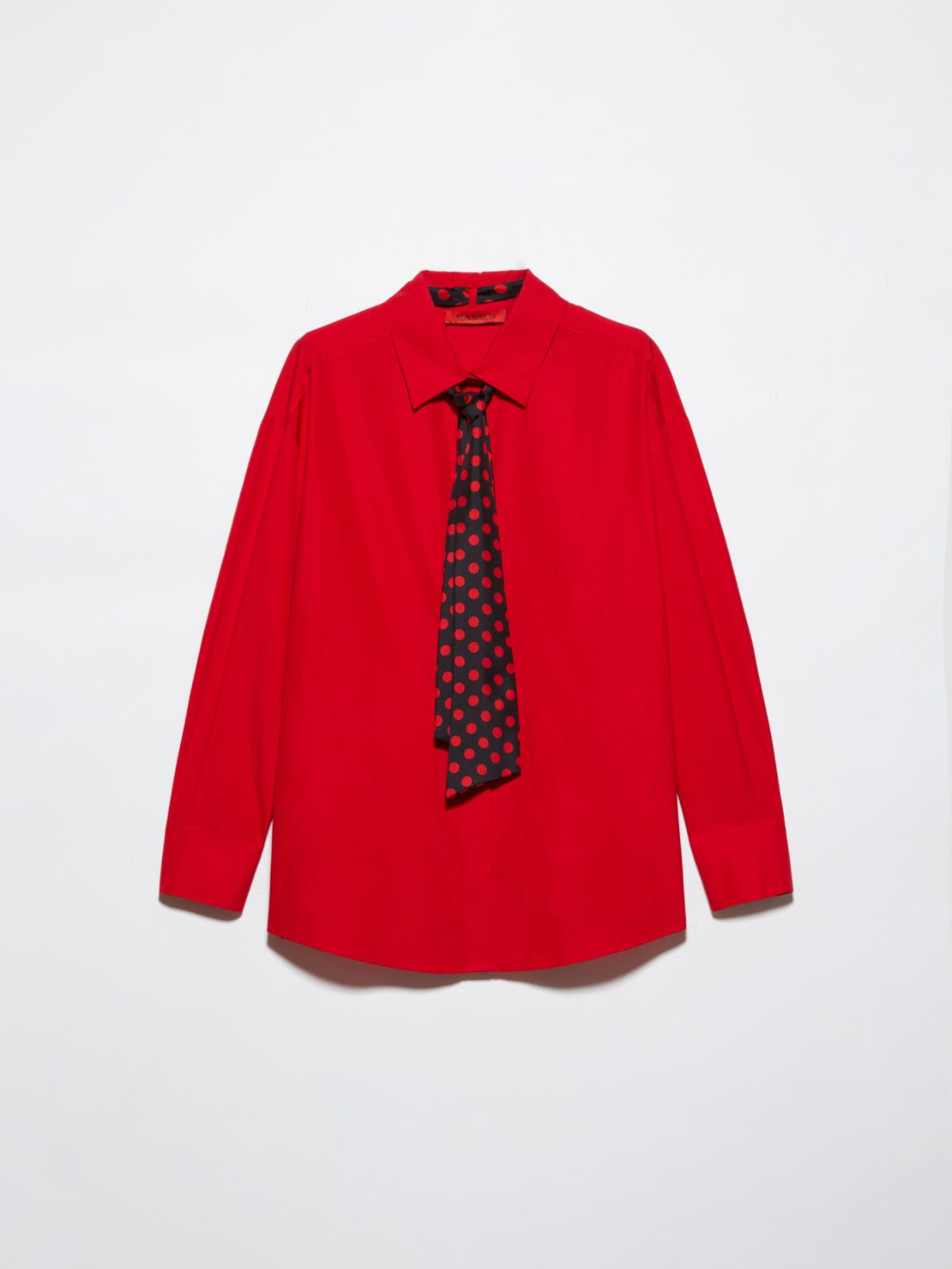 Chemise en popeline avec cravate, rouge | MAX&Co. Chemise en popeline avec cravate - ROUGE - MAX&Co. - 5