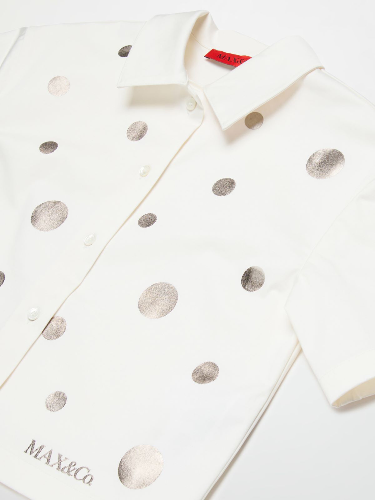 Camisa de manga corta con logo KID, white | MAX&Co. Camisa de manga corta con logo KID - WHITE - MAX&Co.