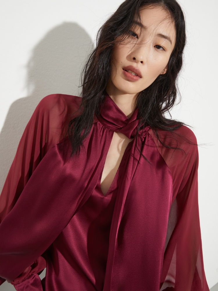 Bluse aus Seidensatin und Georgette - MAX&Co. - 3