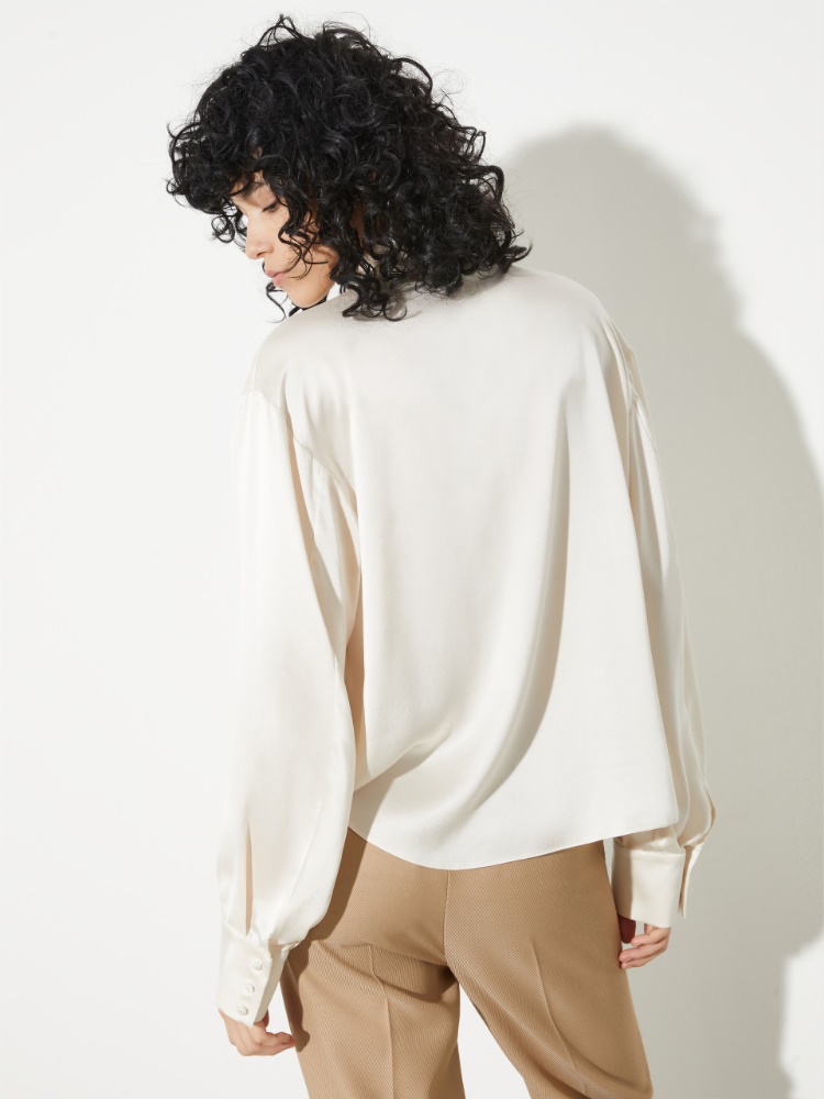 Scarf-detailed silk-satin blouse - MAX&Co. - 2