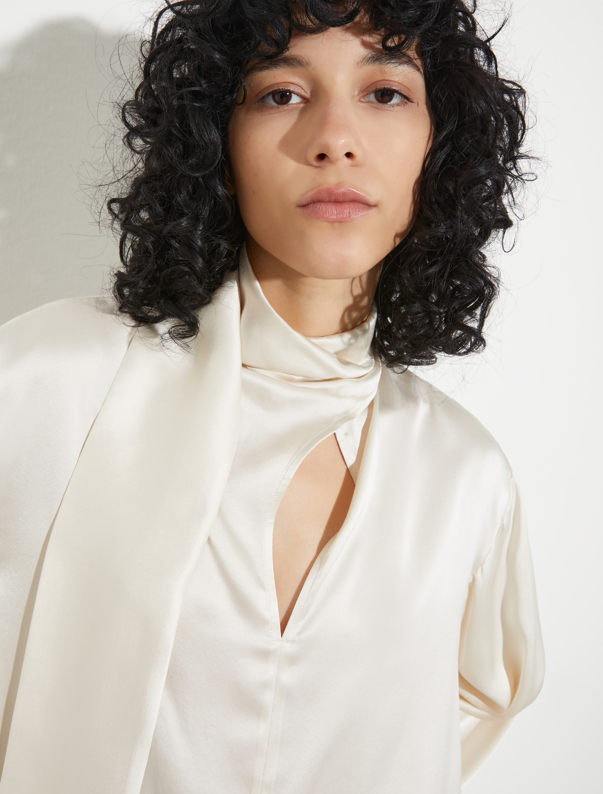 Blouse en satin de soie, blanc | MAX&Co. Blouse en satin de soie - BLANC - MAX&Co. - 3