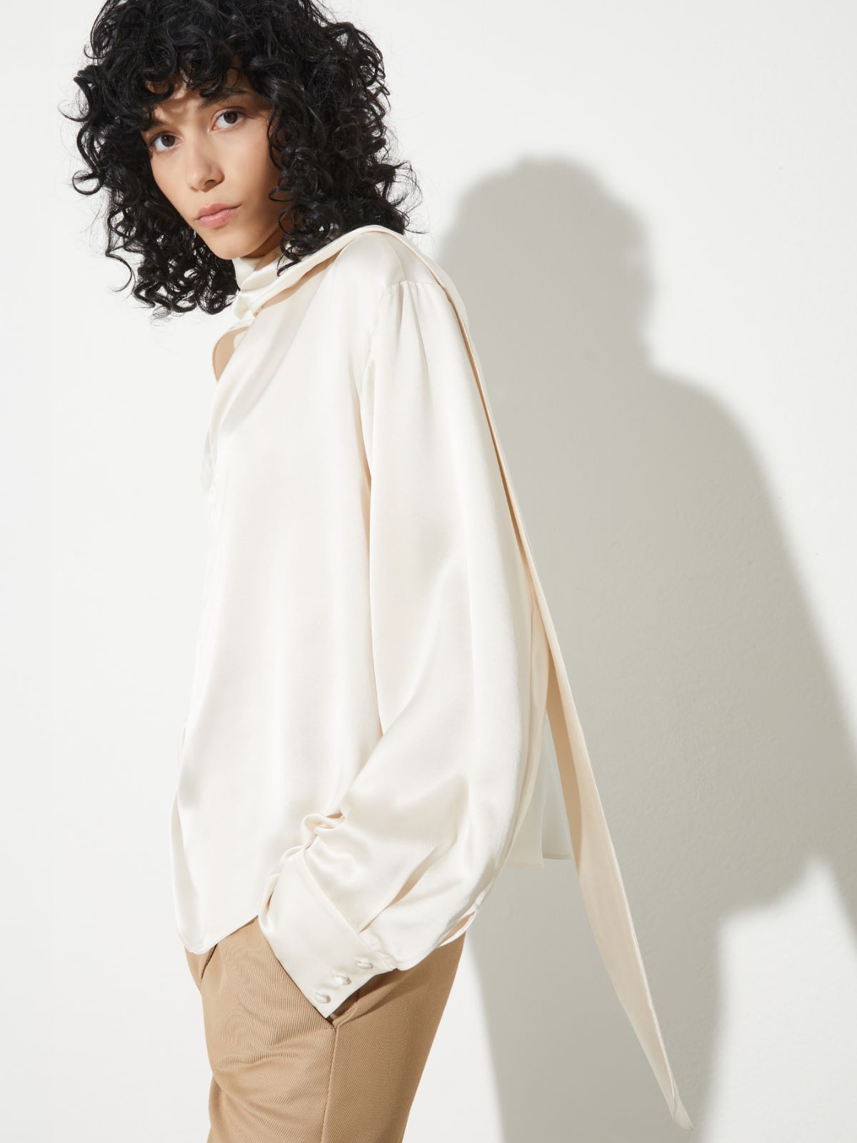 Blouse en satin de soie, blanc | MAX&Co. Blouse en satin de soie - BLANC - MAX&Co. - 6
