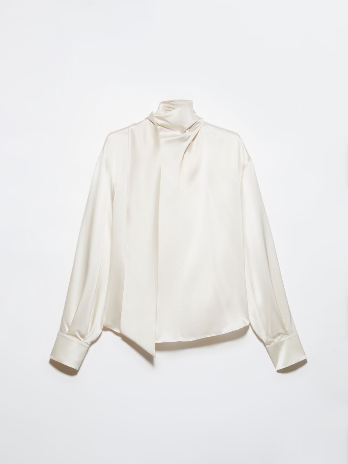Blouse en satin de soie, blanc | MAX&Co. Blouse en satin de soie - BLANC - MAX&Co. - 5