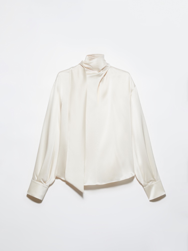 Blouse en satin de soie - BLANC - MAX&Co.