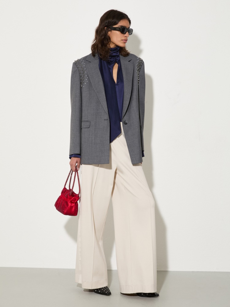 Scarf-detailed silk-satin blouse - MAX&Co. - 4