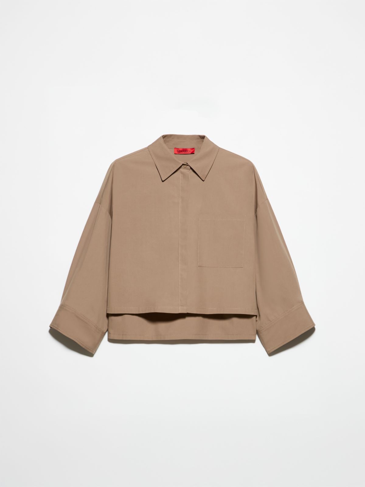 Cropped cotton-poplin shirt - TURTLEDOVE - MAX&Co. - 5